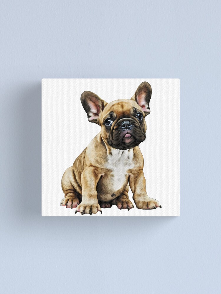 Canvas print French bulldog, watercolor portrait, dog