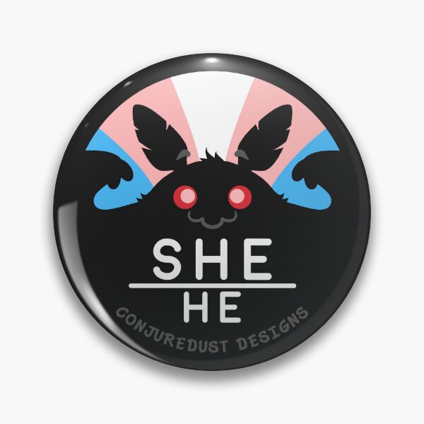 Item preview, Cryptid Trans Pronouns: She/He designed and sold by ConjureDust Designs.