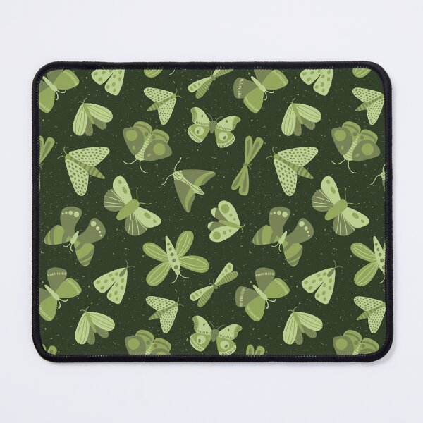 Item preview, Moths and Butterflies on a Dark Speckled Background - avocado green - SHW1006 L designed and sold by Shiny Happy World.