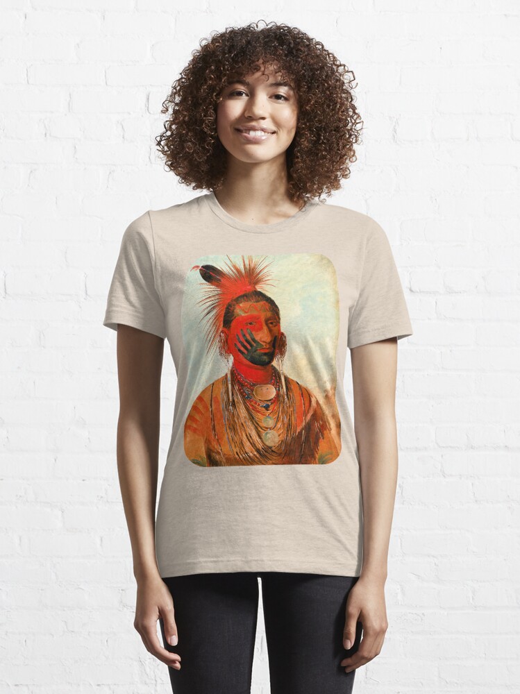 Native American Iowa Warrior George Catlin Art T-Shirt