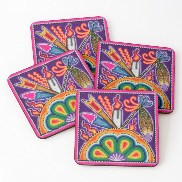 Item preview, Huichol ceremony with offerings designed and sold by aramara-huichol.