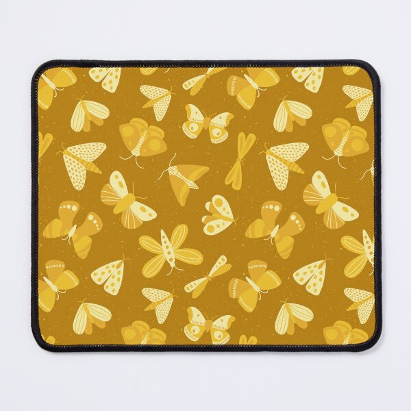 Item preview, Moths and Butterflies on a Dark Speckled Background - yellow - SHW1006 P designed and sold by Shiny Happy World.