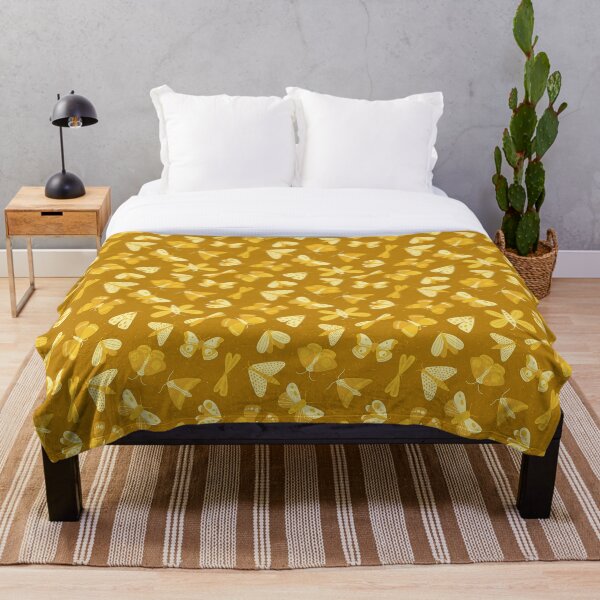 Item preview, Moths and Butterflies on a Dark Speckled Background - yellow - SHW1006 P designed and sold by Shiny Happy World.