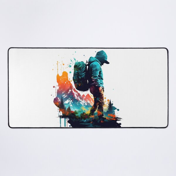 Item preview, Hikers - climbers in front of Nanga Parbat painting illustration designed and sold by togetherShirts.