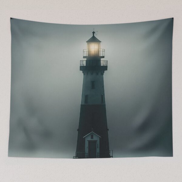 Item preview, Lighthouse in a mysterious cinematic fog designed and sold by RK - Shop.