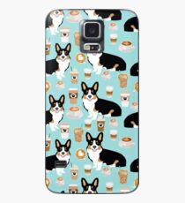 Waliser Corgi tri farbige Kaffeeliebhaber-Hundegeschenke für corgis Café latte pupuccino Corgimannschaft Hülle & Klebefolie für Samsung Galaxy