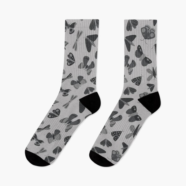 Item preview, Moths and Butterflies on a Light Speckled Background - gray - SHW1006 S designed and sold by Shiny Happy World.