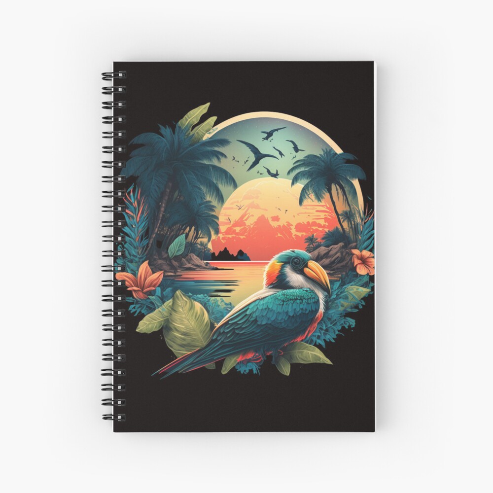 Palm tree mountain view sunset art, Vibrant sunset Palm Tree Art Sticker  for Sale by AILaboratory21