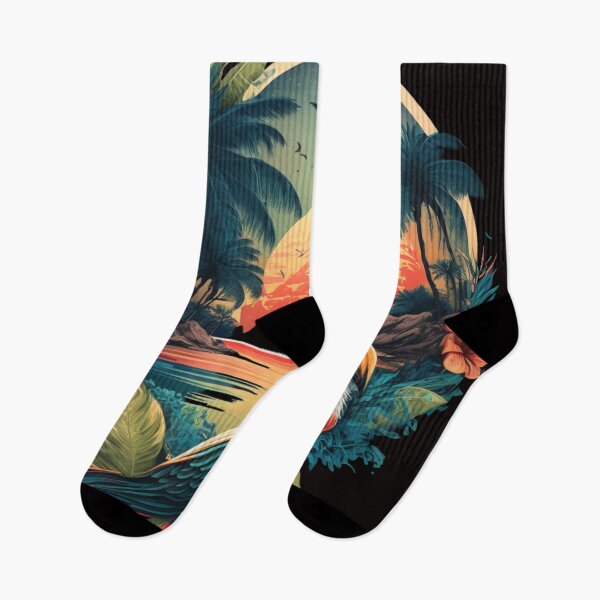 Item preview, Tropical Bird Sunset Palm Tree Art | Vibrant sunset Palm Tree Art Wildlife Art | Island Art designed and sold by AILaboratory21.