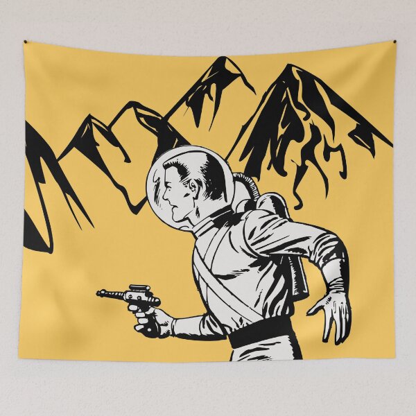 Item preview, 50s style comic book astronaut against mountains designed and sold by Gumblebee Design.