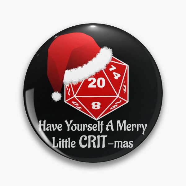Item preview, Have Yourself A Merry Crit-mas D20 Dice With Christmas Hat designed and sold by uFit.