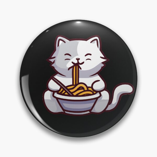 Item preview, White Cartoon Cat Eating Spaghetti designed and sold by mabdulrabn.