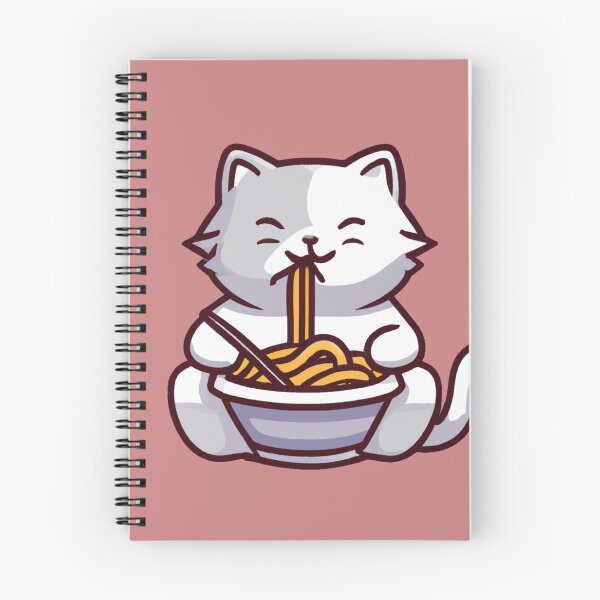Item preview, White Cartoon Cat Eating Spaghetti designed and sold by mabdulrabn.