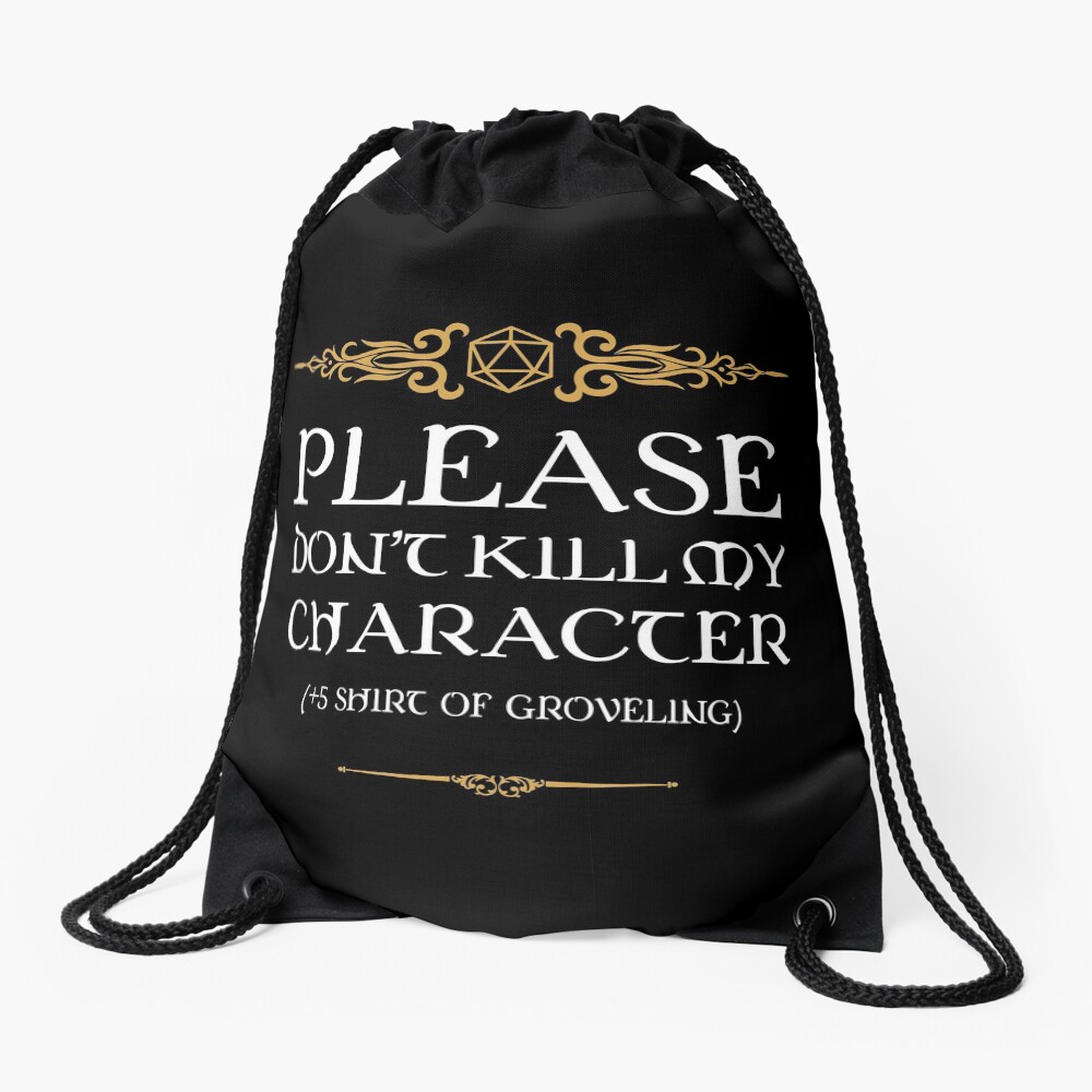 Shirt of Groveling Tabletop RPG Addict Drawstring Bag