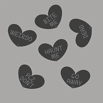 Artwork thumbnail, Goth Conversation Hearts by RooBooCo