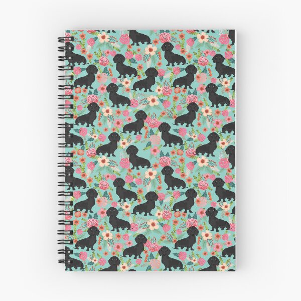 Item preview, Doxie Florals - regalos doxie y florales vintage para amantes de los perros, decoración dachshund, doxie negro designed and sold by deardoxie.