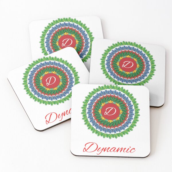 Item preview, Alphabet D with attribute Dynamic leaf art Mandala circle design designed and sold by MubaraksArt.