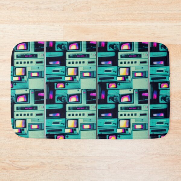 Item preview, Vintage VHS / VCR Machines - 80s Retro Style Television Pattern designed and sold by Fine Prints.