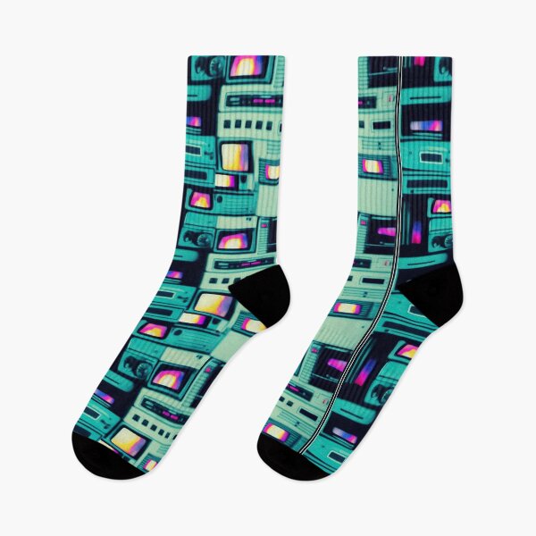 Item preview, Vintage VHS / VCR Machines - 80s Retro Style Television Pattern designed and sold by Fine Prints.
