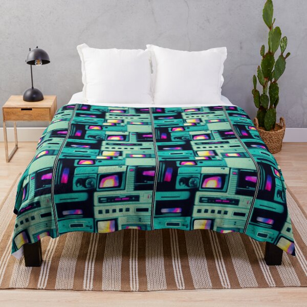 Item preview, Vintage VHS / VCR Machines - 80s Retro Style Television Pattern designed and sold by Fine Prints.