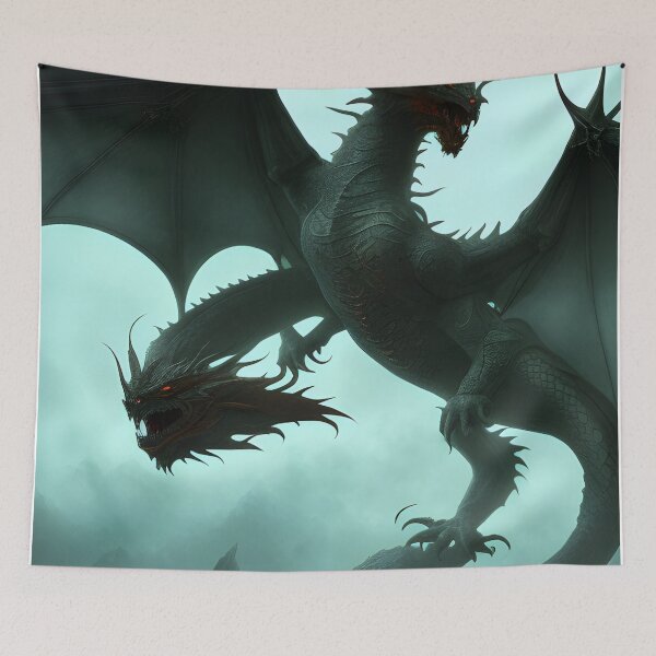 Item preview, Two headed dragon taking flight designed and sold by VersoShopping.