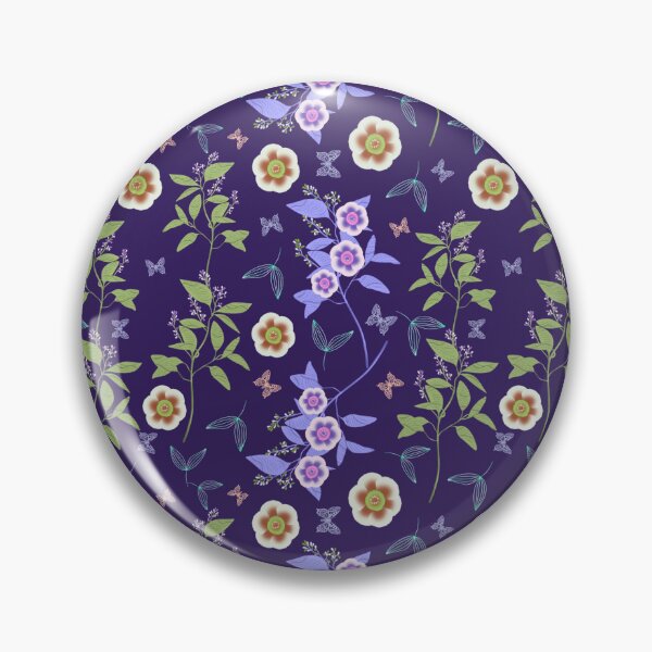 Artikelvorschau, Auricula Flower Pattern - Blue entworfen und verkauft von JaselviiStudio.