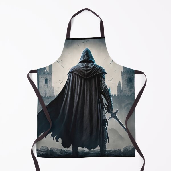 Item preview, Dark Hooded and Cloaked Warrior Strides Towards Towering Castle, Sword in Hand designed and sold by Dragonstrom.