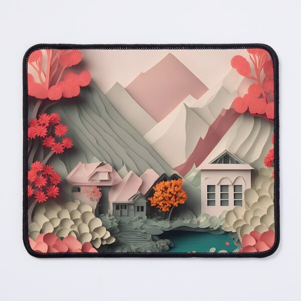Item preview, Lake House Pink in Paper art style designed and sold by FormFinder.