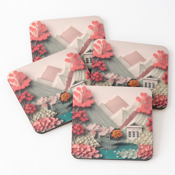 Item preview, Lake House Pink in Paper art style designed and sold by FormFinder.