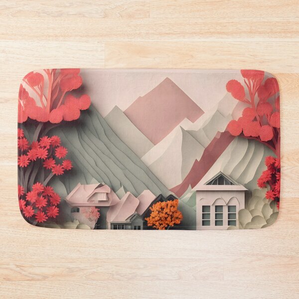 Item preview, Lake House Pink in Paper art style designed and sold by FormFinder.