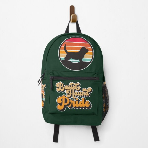 Item preview, Basset Hound Pride Retro Sunset Dog Silhouette Pet Design designed and sold by CRHPOD20.