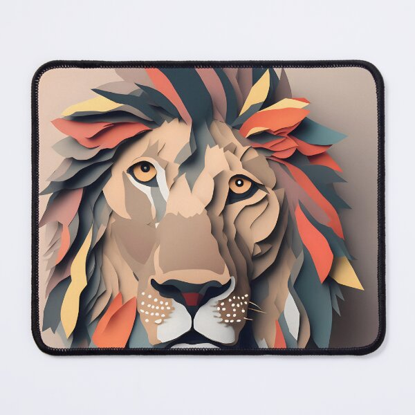 Item preview, Lion Head in Paper art style designed and sold by FormFinder.