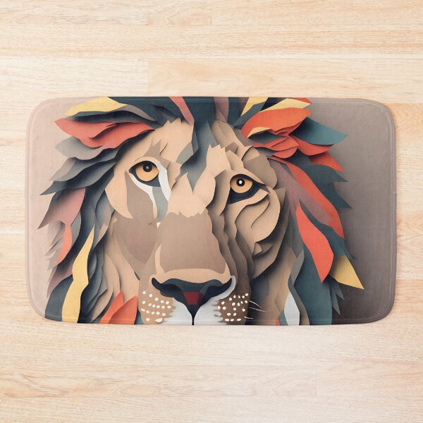 Item preview, Lion Head in Paper art style designed and sold by FormFinder.