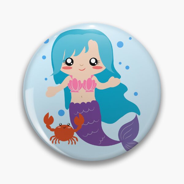 Item preview, cute mermaid and crab designed and sold by yessebel.