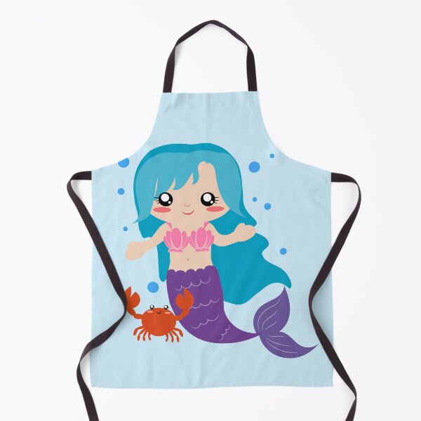 Item preview, cute mermaid and crab designed and sold by yessebel.