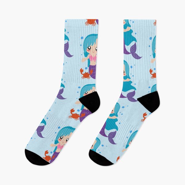 Item preview, cute mermaid and crab designed and sold by yessebel.
