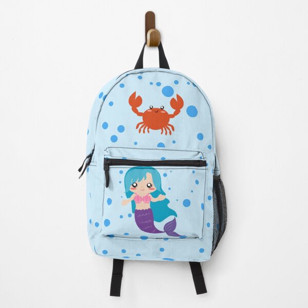 Item preview, cute mermaid and crab designed and sold by yessebel.