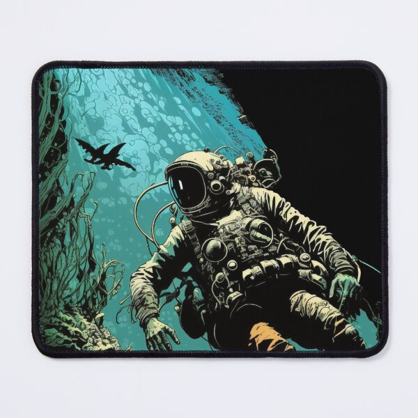Item preview, Astronaut Diving in The Ocean-Exploring Fish designed and sold by FridPix.