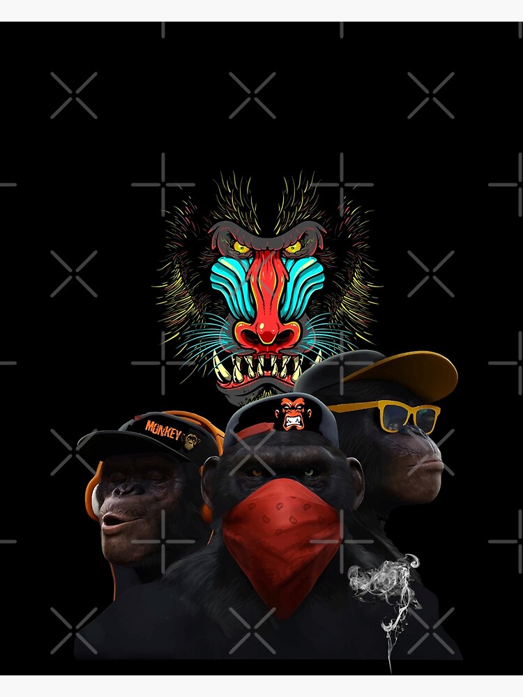 "MONKEY GANG " Poster by johnnyssandart Redbubble