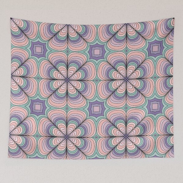 Item preview, Flowy Flower Mandala Tile designed and sold by Peace502.