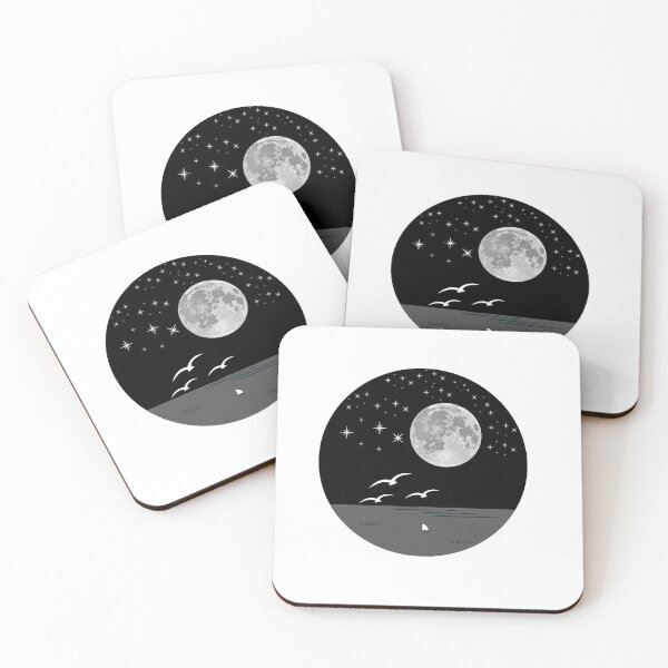 Item preview, Dark night and ocean under the moon designed and sold by zarouky.