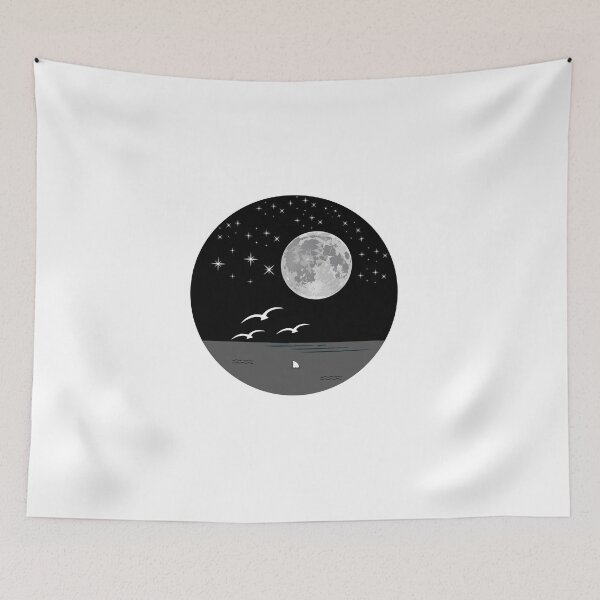 Item preview, Dark night and ocean under the moon designed and sold by zarouky.