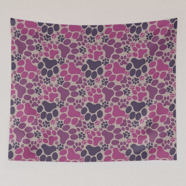 Item preview, Dog Paw Camo Seamless Pattern Purple Magenta Navy designed and sold by MoePark.