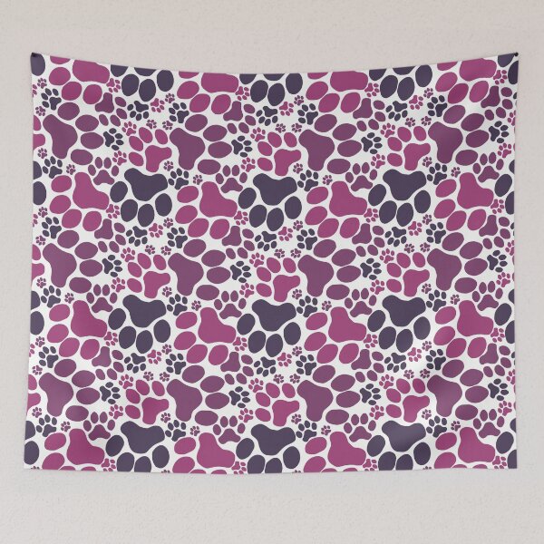 Item preview, Dog Paw Camo Seamless Pattern Purple Violet Blue designed and sold by MoePark.