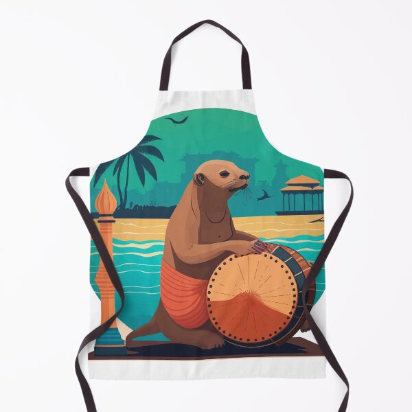 Item preview, Sea Lion Playing Tabla T-Shirt: Unique Graphic Design in a Scenic Setting designed and sold by Inspired Innovations.