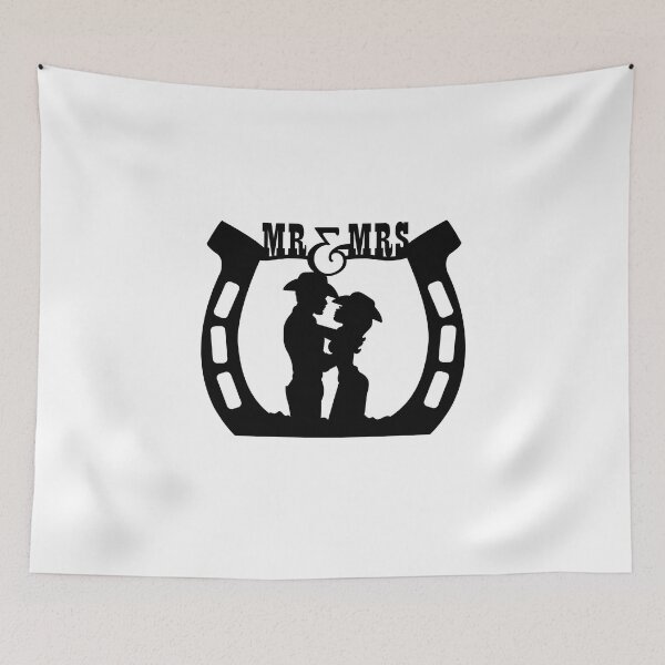 Item preview, Wedding Bachelor Party T Shirt, Wedding T Shirt, western cowboy themed wedding, Mr. and Mrs., Romantic Couple, Bride and Groom Funny Wedding Gift Idea Essential T-Shirt designed and sold by sixday 7day.