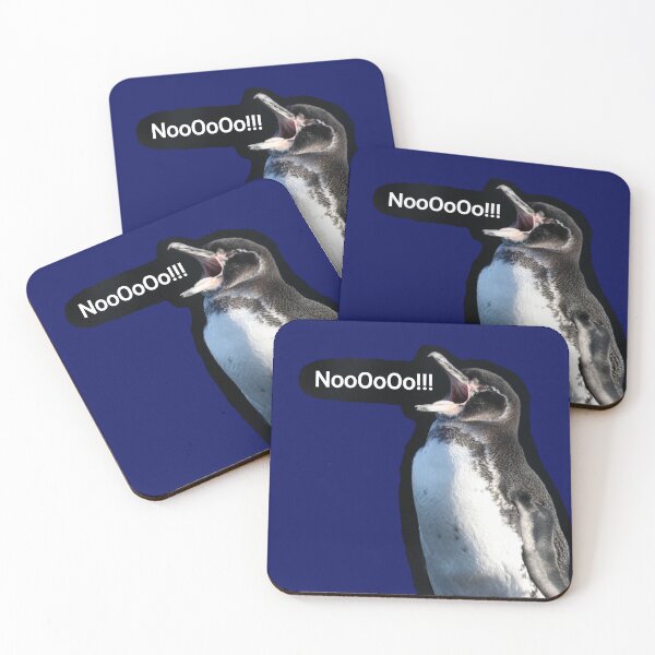 Item preview, Galapagos Penguin says No (blue #060D5B background) designed and sold by SBPenguins.