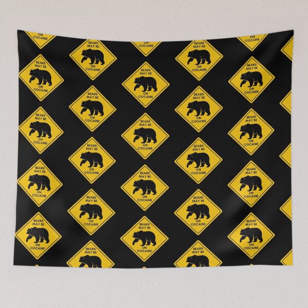 Item preview, COCAINE BEAR ROAD SIGN designed and sold by baldbird.