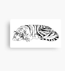 Hobbes and Calvin B&W Canvas Print
