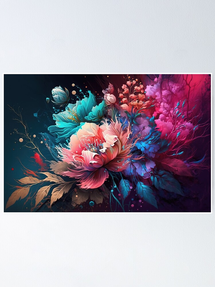 Premium Photo  Abstract aesthetic flower sticker digital illustration ai